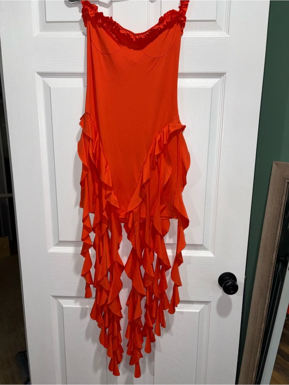 Orange Ruffle Fringe Sundress - Picture 3 of 4